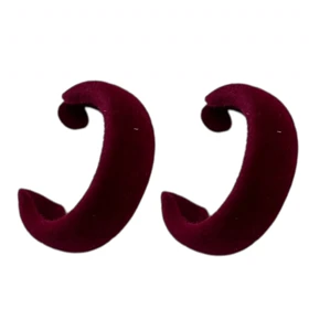 گوشواره زنانه مخملی دایره‌ای شیک و خاص