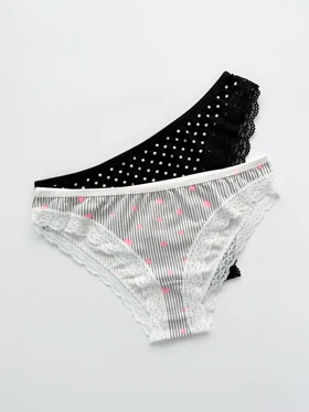 شورت اسلیپ نخ پنبه کنار تور طرحدار میسپل Misspel