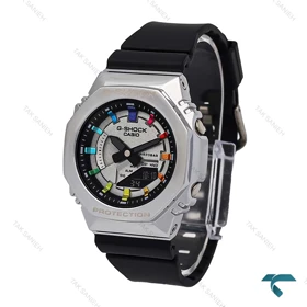 جیشاک GM-S2100 زنانه سیلور مشکی صفحه رنگین کمانی G-shock-6391-L