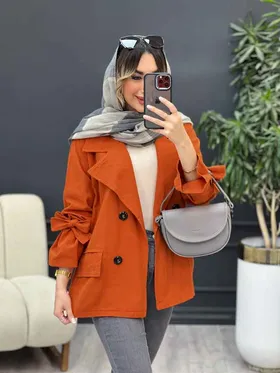 مانتو چهار دکمه آستین بند دو جیب