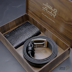 ست کیف پول و کمربند چرم mrc1318-40