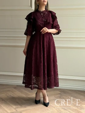 پیراهن گیپور جلو چین