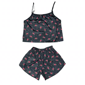 ست تاپ و شلوارک طرح گل 167