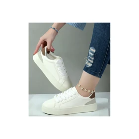 کفش ونس زنانه مدل زارا zara رنگ شیری پشت قهوه ای
