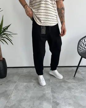 شلوار جین پارچه کش مشکی BERSHKA