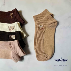 جوراب مچی کبریتی نود گلدوزی تدی (نسکافه ای)