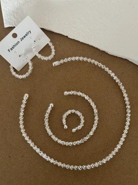 ست کامل وارداتی خاویاری نقره ای