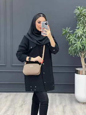 مانتو لینن پایین پرچ دار