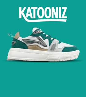 کفش کتانی مردانه سفید طوسی سبز FASHION مدل 7426