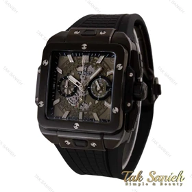ساعت هابلوت مردانه مربعی سه موتوره مشکی پشت شیشه ای Hublot-4994-G