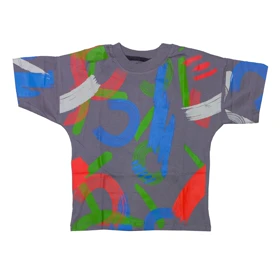 ست تیشرت آستین کوتاه و شلوارک پسرانه مدل PJ1057 رنگطوسی