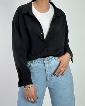 شومیز مودال پشت پیلی کد 500531 (مشکی)