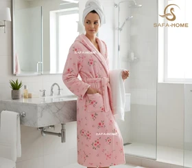 حوله تن پوش زنانه طرح لیلیوم صورتی پودایران