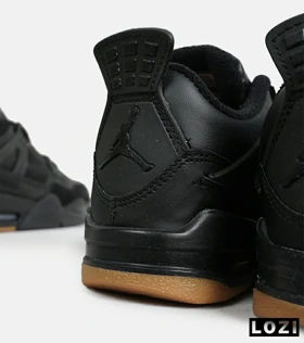 کتانی ساق‌دار زنانه و مردانه مشکی کرم Nike air jordan 4 مدل 6468