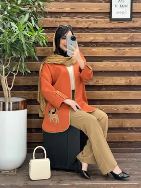 مانتو ژاکارد تیکه دوزی