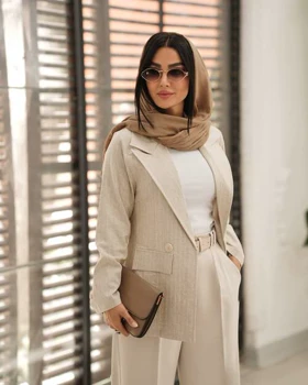 کت لینن راه راه