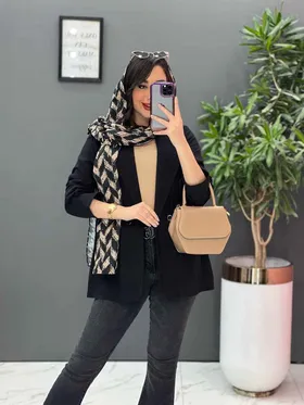مانتو کتی دودکمه یقه انگلیسی