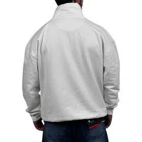 دورس مردانه یقه نیم زیپ سفید طرح ساده