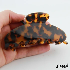 کلیپس دخترانه مدل خرچنگی خال‌خالی (قهوه‌ای)
