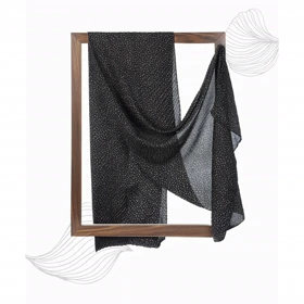 شال پلیسه طرح خال ریز زنانه - 39251735