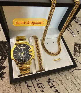 ست ساعت دیزل مردانه و دستبند گردنبند انگشتر کارتیر