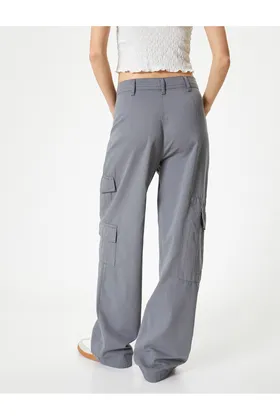 شلوار Chino Cargo گاباردین پنبه‌ای راحت 4SAL40069IW