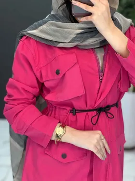 مانتو کتان کمرگت سرشونه پاگن