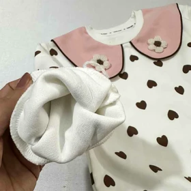 بلوز دخترانه یقه ب ب طرح قلبی