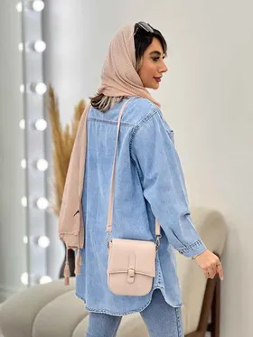 مانتو جین دو جیب زاپ‌دار تینا