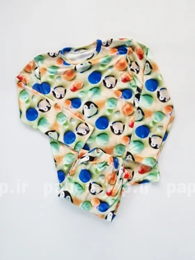 ست بلوز و شلوار مخمل طرح پنگوئن