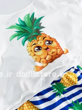 ست لباس خواب تاپ و شورتک طرح آناناس