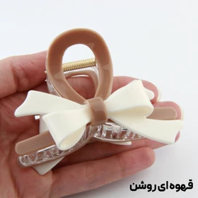 کلیپس دخترانه مدل پاپیون دنباله دار (قهوه‌ای روشن)