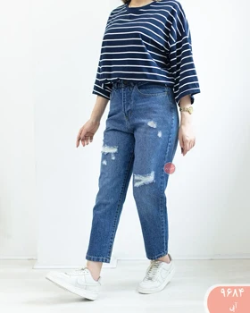 شلوار مام استایل زاپ‌دار 9684