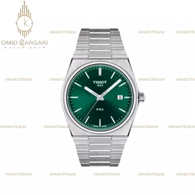 ساعت مچی تیسو پیاریکس بند سیلور صفحه سبز مهندسی Tissot PRX