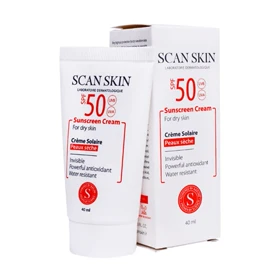 کرم ضد آفتاب بی رنگ SPF50 پوست خشک اسکن اسکین 40 میل