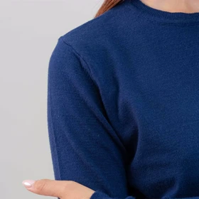 پلیور بافت اسلیم فیت یقه گرد زنانه - 71251351