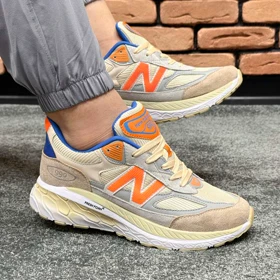 کتانی اسپرت مردانه مدل نیوبالانس 990 کرم نارنجی کد 1895