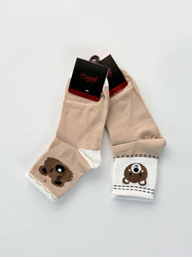 جوراب نیم ساق نخ پنبه طرح خرس