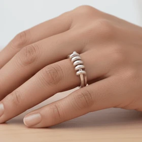 انگشتر دخترانه مدل پیچی دولاین