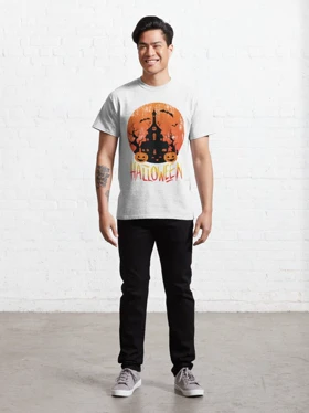 تیشرت Nightmare Before Christmas طرح Vintage Pumpkin Scene