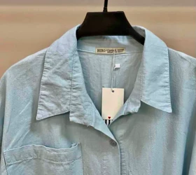 شومیز لینن باکسی 166 هیرو (آبی)