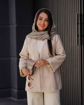 کت زنانه مجلسی توئیت جناغی آستردار پاییزه