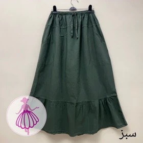 دامن الیاف نیم کلوش بلند (سبز)