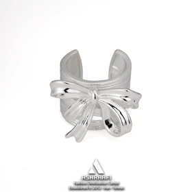 انگشتر پاپیونی نقره‌ای Bow Tie Ring S2