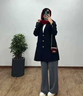 مانتو کتی دکمه دار دلینا