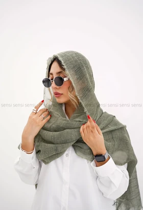 شال نخی لینن خطی