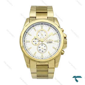 ساعت مچی الکسا پریمیر A0064 مردانه طلایی صفحه سفید Alexa-6230-G