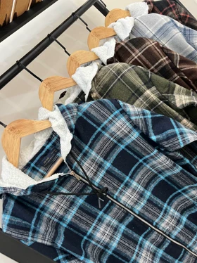 سویشرت چهارخونه کلاهدار 6109