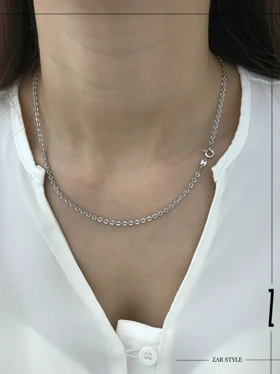 گردنبند زنجیر حلقه‌ای تراش‌دار 2 میل