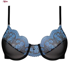 ست شورت و سوتین زنانه فیتن مدل فنردار گیپور مشکی کد 4952-3